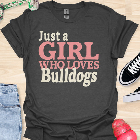 Just a girl who loves bulldogs - V9 - Blocky T-Shirt